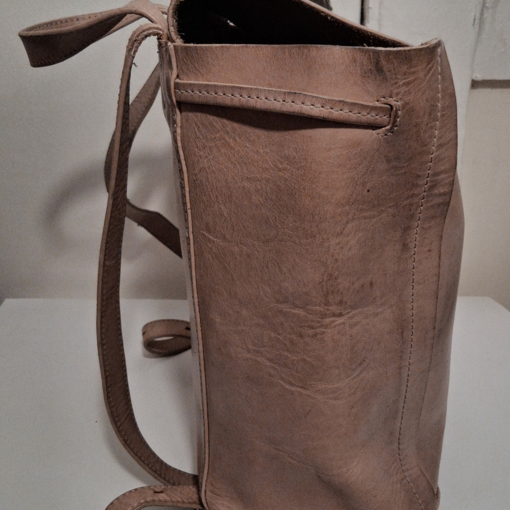 Loeffler Randall Leather Backpack Distressed - image 5
